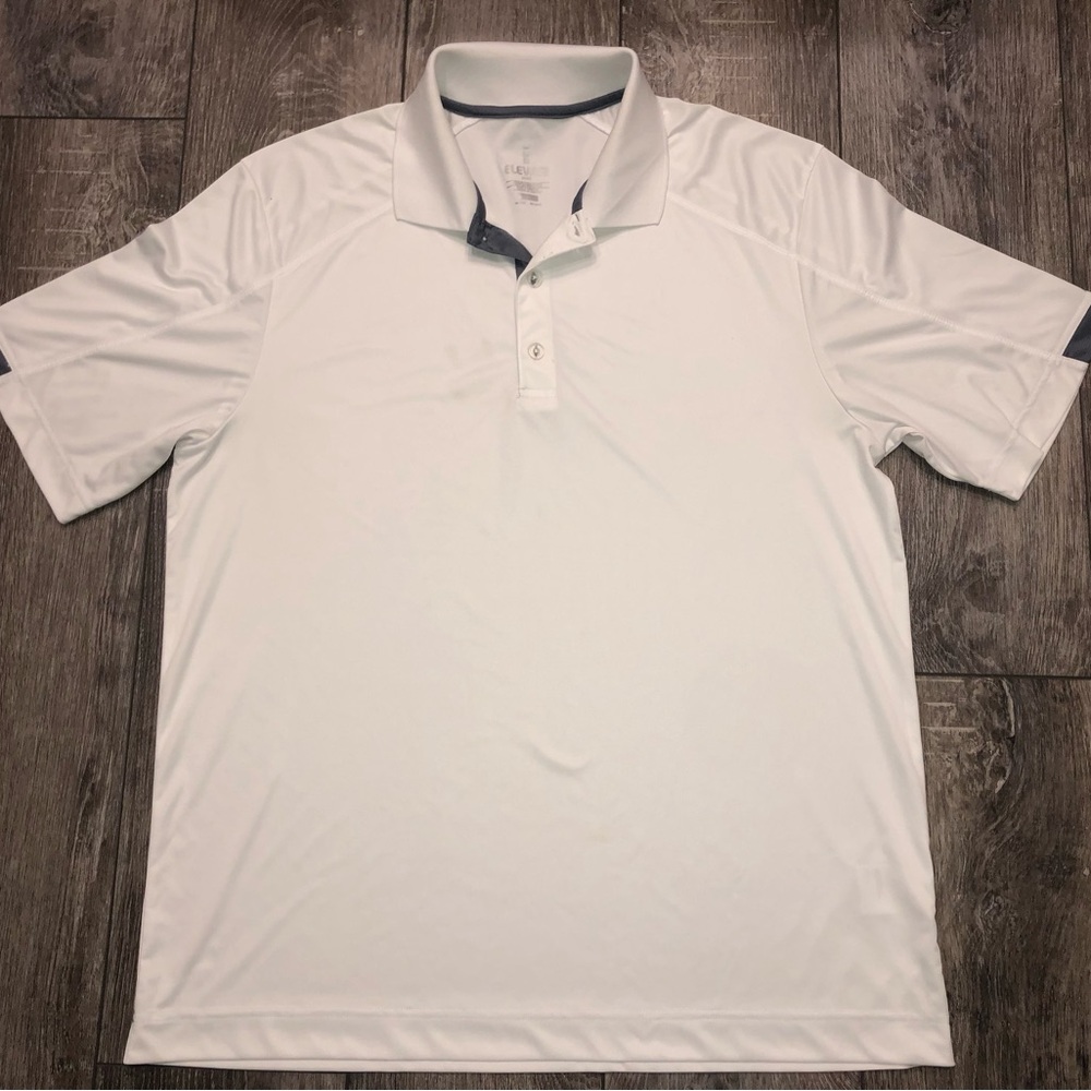 Elevate Sport White Polo Shirt- Size Large